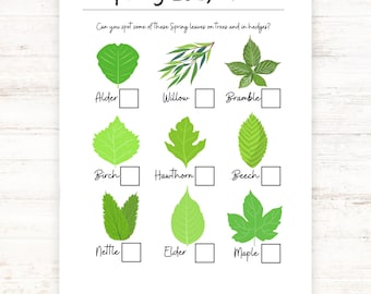 Spring Leaf Scavenger Hunt: Forest School Printable (Instant Download)