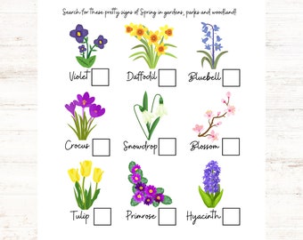 Spring Flower Hunt | Fun Easter Scavenger Hunt for Kids | Printable Spring I Spy Game