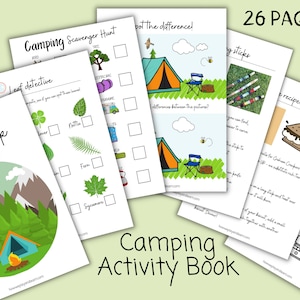 Camping Activity Book | Caravanning Glamping Holiday Activities | Instant Download