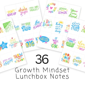 Notas positivas para la lonchera para niños / 36 citas coloridas para descargar e imprimir
