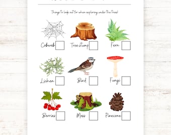 Woodland Nature Hunt | British Wildlife I Spy Game | Printable Woodland Spotter Sheet for Kids