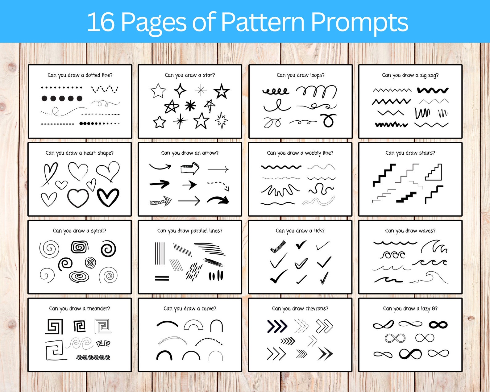 Montessori Pattern Drawing Prompts | Fine Motor Skills Handwriting ...