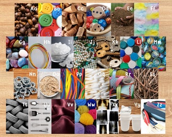 Pósteres del alfabeto con piezas sueltas: Pósteres fotográficos para entornos Montessori o Reggio (Descargar)