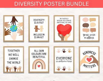 Diversity Poster Bundle | Equal Rights Printable Art | Inclusive Classroom Posters | Instant Digital Download