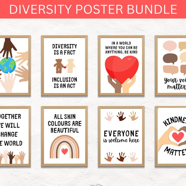 Diversity Poster Bundle | Equal Rights Printable Art | Inclusive Classroom Posters | Instant Digital Download