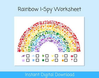 Rainbow I-Spy Worksheet | Weather Topic Worksheet | Printable St Patrick's Day Activity for Kids
