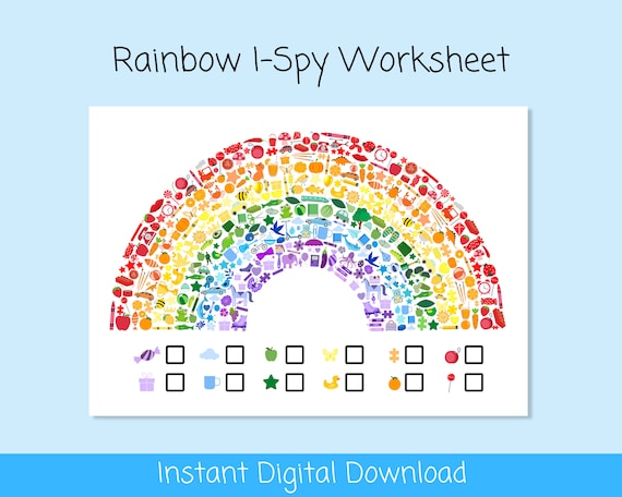 Rainbow I-Spy Worksheet | Weather Topic Worksheet | Printable St Patrick's Day Activity for Kids