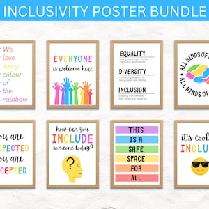 Pacchetto poster sull'inclusione / Poster sullo spettro autistico SEN / Celebra la neurodiversità / Download digitale immediato