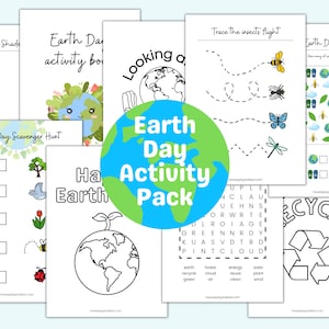 Earth Day Activity Book | Earth Topic Recycling Colouring Pages and Worksheets | Instant Download