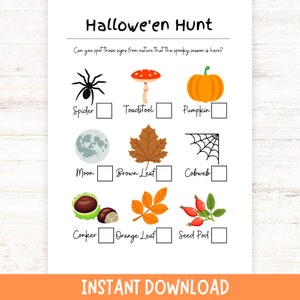 Halloween Nature Hunt | Halloween Scavenger Hunt for Kids | Spooky Season I-Spy Game