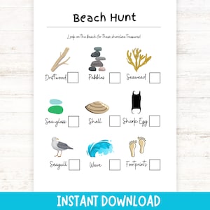 Beach Treasure Hunt | Printable Seaside I Spy Game | Year Round Beach Hunt