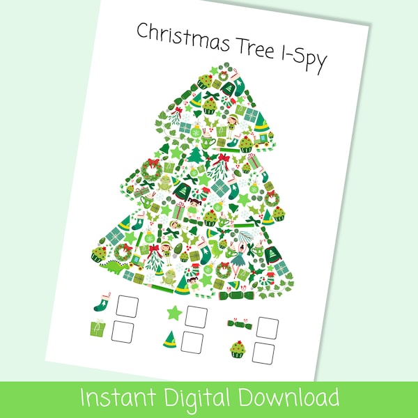 Christmas Tree I-Spy | Printable Christmas Worksheet | Xmas Eve Box Filler