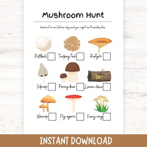 Pilz-Schnitzeljagd für Kinder: Herbst I-Spy Arbeitsblatt (Instant Download)