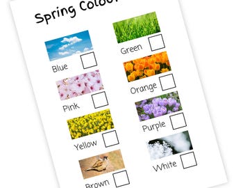Spring Nature Scavenger Hunt: Colour Spotting Activity (Instant Download)