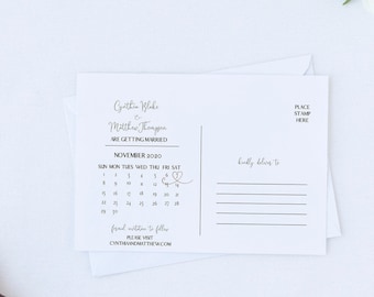 Save the Date Wedding Postcard with Calendar; DIY Postcard Save the Date; DIY Wedding Save the Date with Calendar