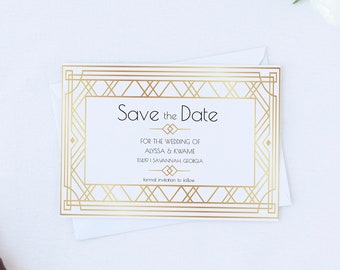 Art Deco Save the Date; Gold Art Deco Frame Save the Date; DIY Save the Date; Printable Save the Date Template A20