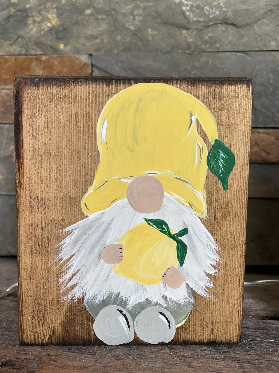 Summer Wood Block Gnomes Fruit Gnomes Watermelon Gnome Etsy