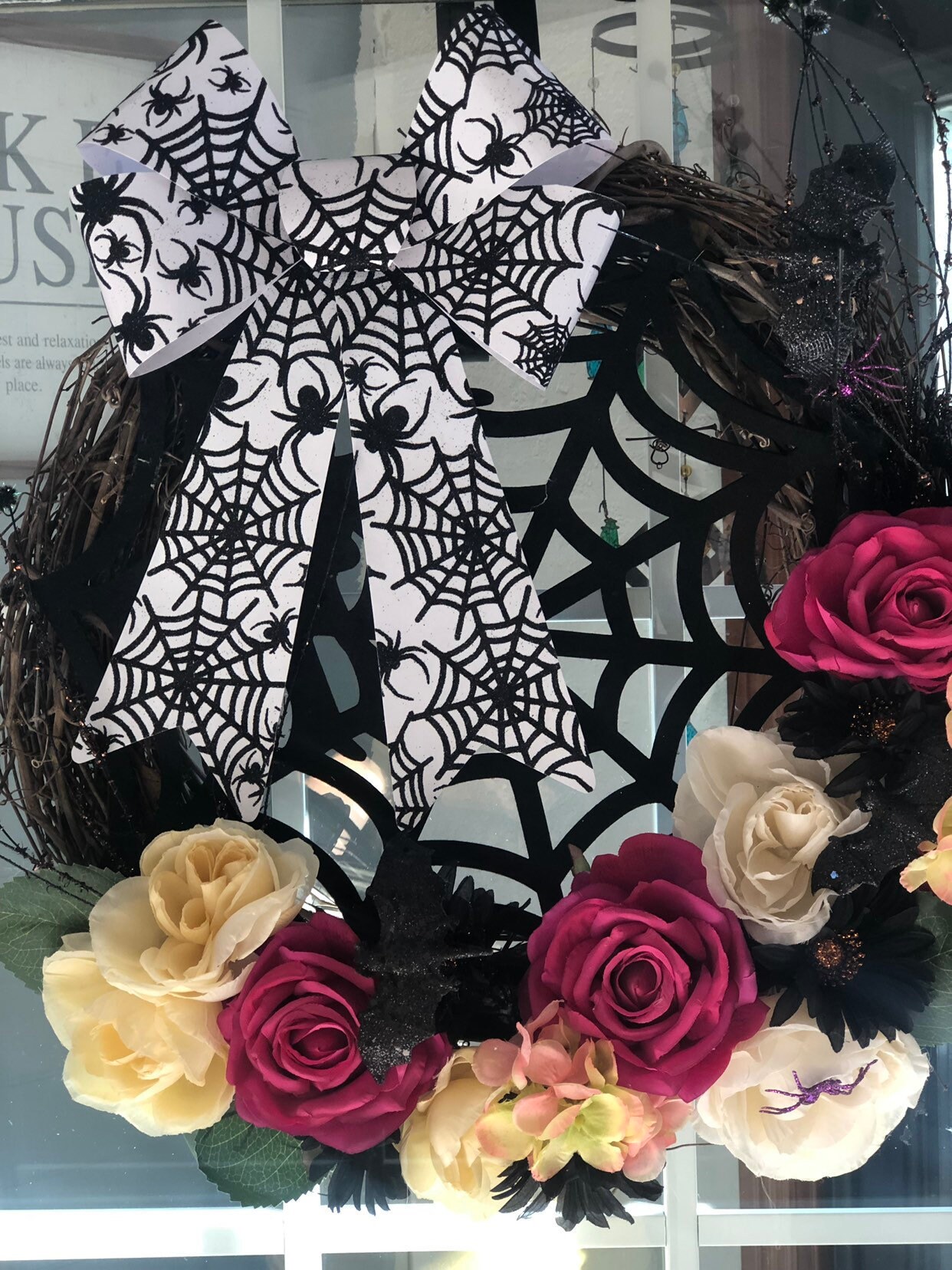 spiderific-halloween-wreath-grapevine-wreath-18in-wreath-etsy