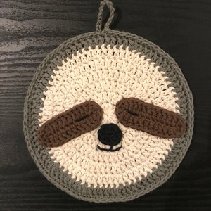 Crochet Sloth Potholder - PATTERN ONLY