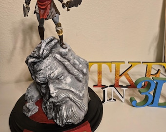 Kratos impresso em 3D - Colecionável pintado à mão - God of War