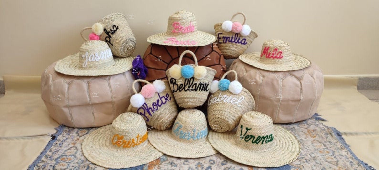 Personnalisé Chapeaux de Paille Pour Les Femmes, Personnalisé Marocaine