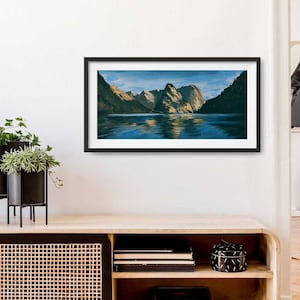 DOUBTFUL SOUND AOTEAROA Fine Art Signierte Neuseeland Landschaft, ikonische Fiordlands Acrylmalerei