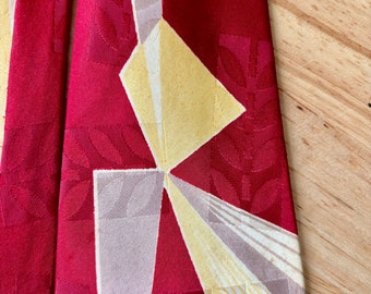 Arrow modern geometry Red late 40s tie, cravat