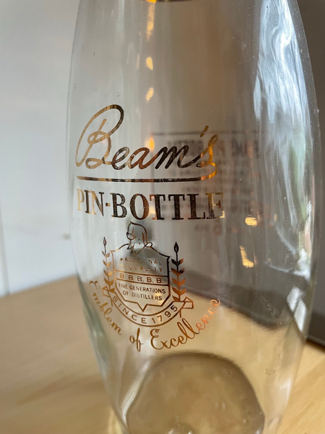 Your Dad's Basement Bar... Vintage Jim Beam Bowling Pin Decanter Bottle Home Barware Decor