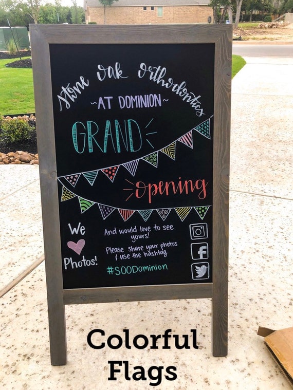 Large Customizable Wooden Chalkboard Sign Easel for All Etsy