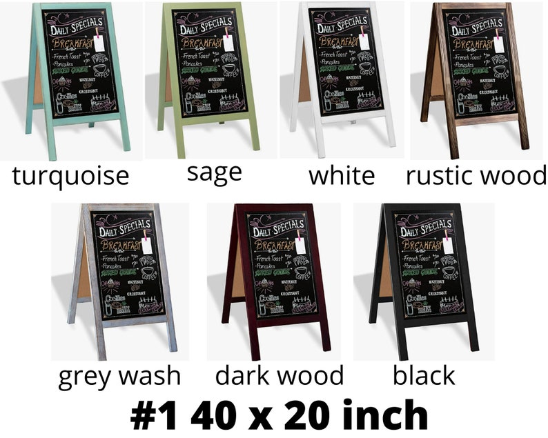 Large Customizable Wooden Chalkboard Sign Easel for All Etsy