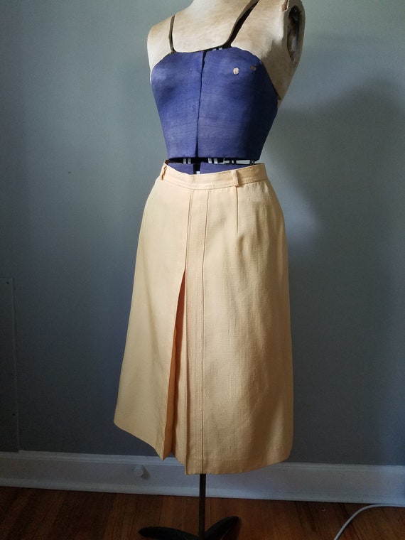 1990s Vintage Yellow Pencil Skirt