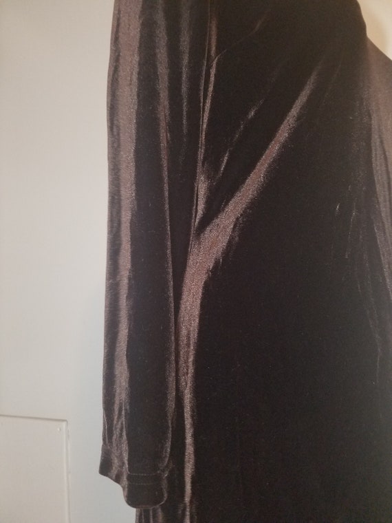 70's Brown Velvet Mini Dress (S)