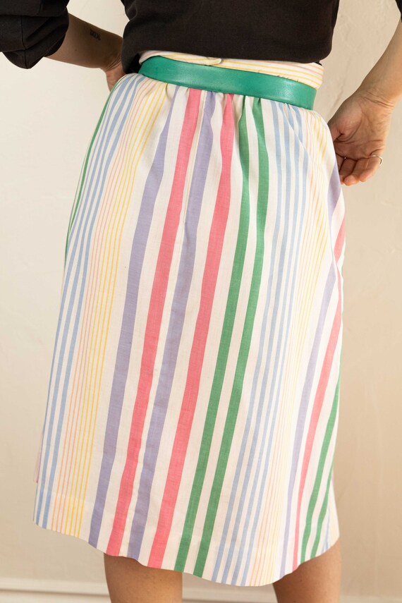 Vintage Pastel Striped Skirt - image 4