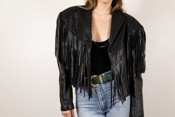 Extra Soft Black Leather Fringe Jacket - image 1