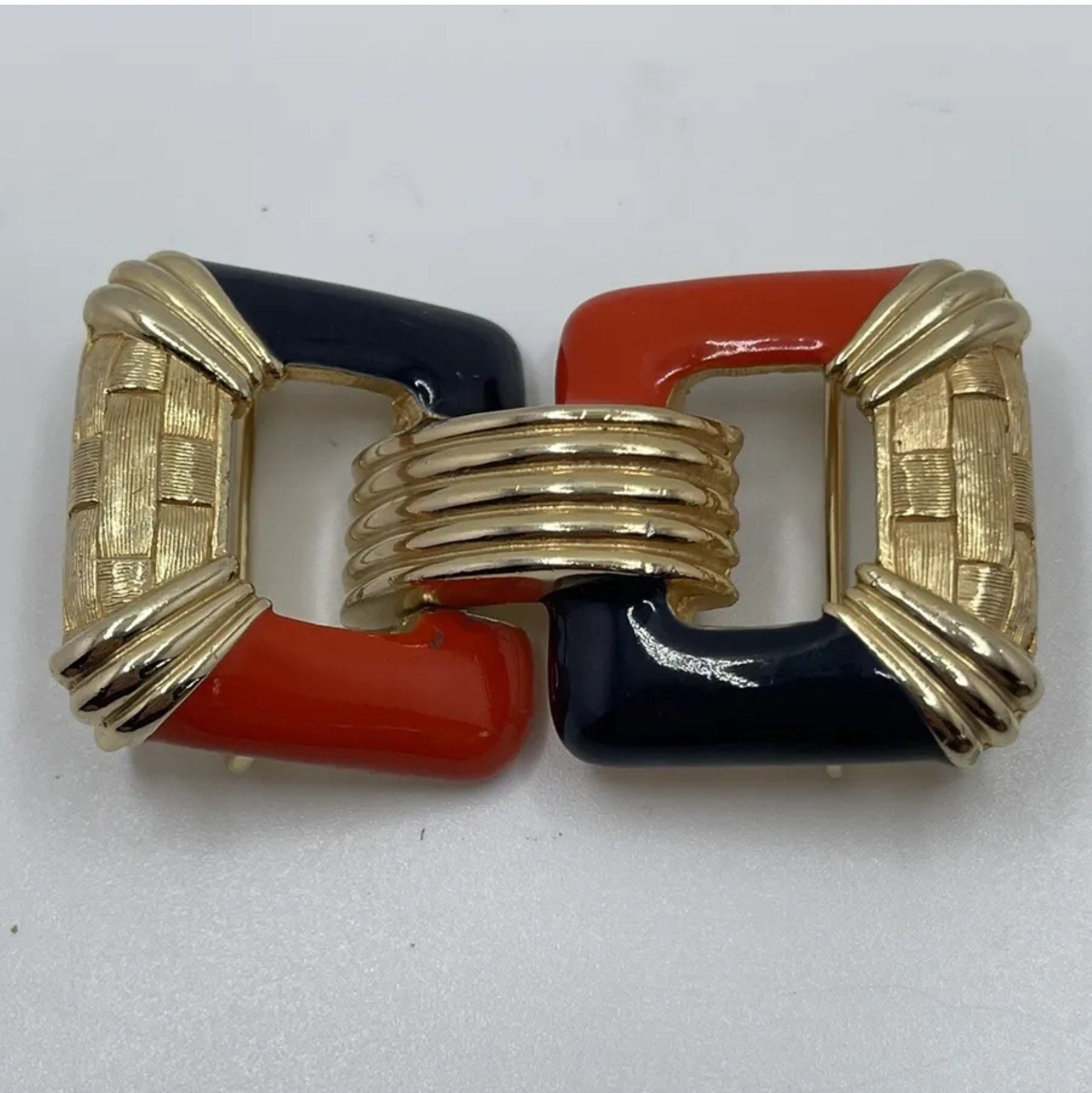 1990\'s Gay Boyer Red Belt Wheel Leather Buckle il_fullxfull.3453105668_n5o2.jpg main image 3