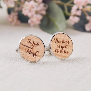 The best is yet to come engraved Cufflinks - Wedding Cufflinks - Gift for Groom - Wedding day gift for him - Personalized Cufflinks