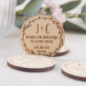 Bomboniera rustica in legno Salva la data Magnete Salva la data invito Personalizzato Magnete da sposa Design personalizzato Invita spedizione gratuita