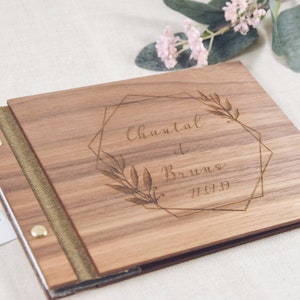 Personalised Large White Wedding Guest Book Gift With Raised Rings WG113-P 