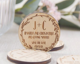 Rustic Wooden Wedding favor Save the Date Magnet Save the date invitation Personalized Wedding Magnet Custom Design Invite Free Shipping