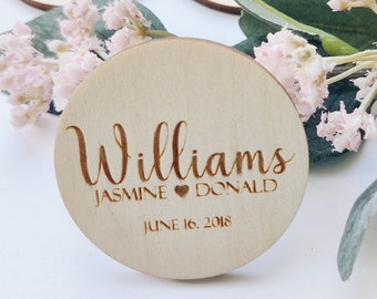 Boho Save The Date Magnet, Wooden Engraved Wedding Invitation, Floral Save the Date, Custom Wooden Save The Date, Rustic Wedding Guest Favor
