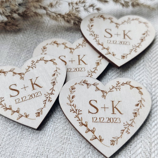 Heart Shaped  Engraved Magnets, Save The Date Magnets, Heart Shaped Magnets  Favors For Guests, Thank You Favors For Wedding, Free Shipping