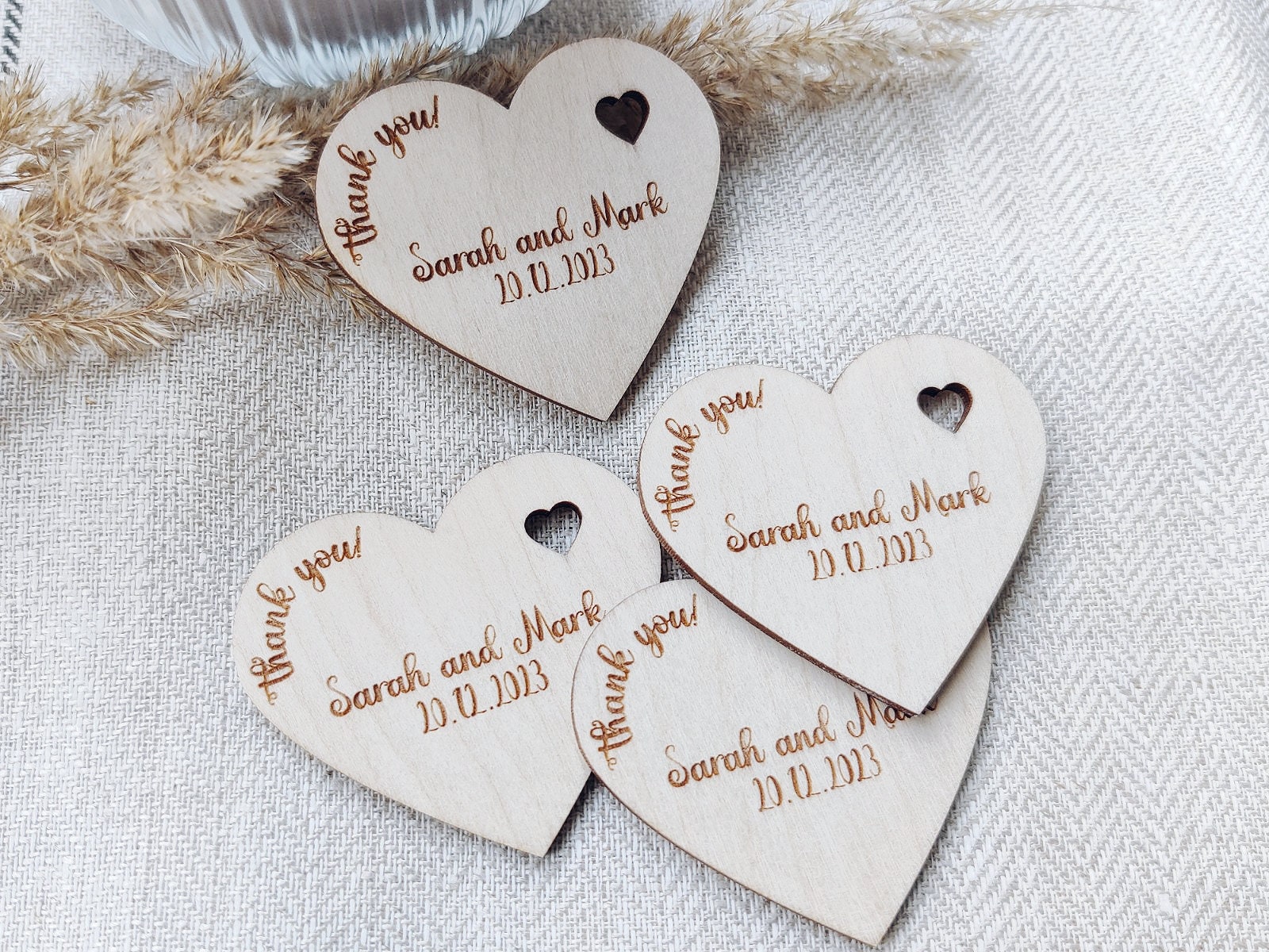 Set of 2 big wooden hearts for your wedding, wedding decoration,hearts, -  With Wooden Love