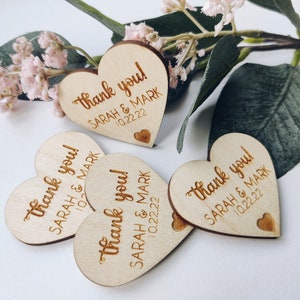 Heart Shaped Magnets, Thank you Magnets, Personalized Wedding Gift Magnets For Guests, Thank You Favors, Wedding Keepsake Gifts for Guests