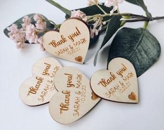 Heart Shaped Magnets, Thank you Magnets, Personalized Wedding Gift Magnets For Guests, Thank You Favors, Wedding Keepsake Gifts for Guests