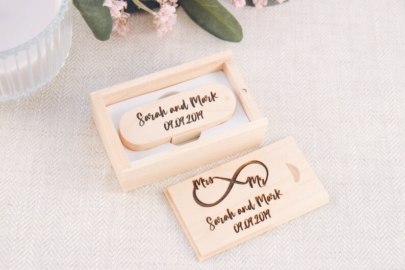 Engraved Maple Wood Usb Stick for Wedding Photos Personalized Etsy