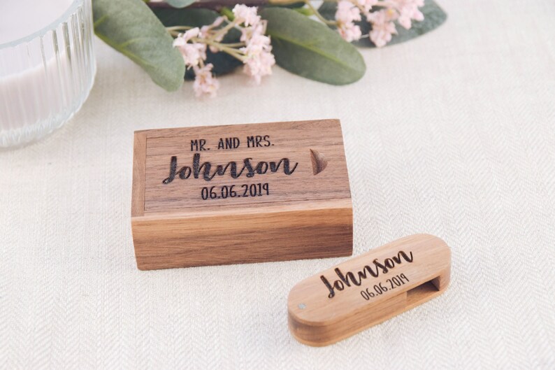 Engraved Maple Wood Usb Stick for Wedding Photos Personalized Etsy