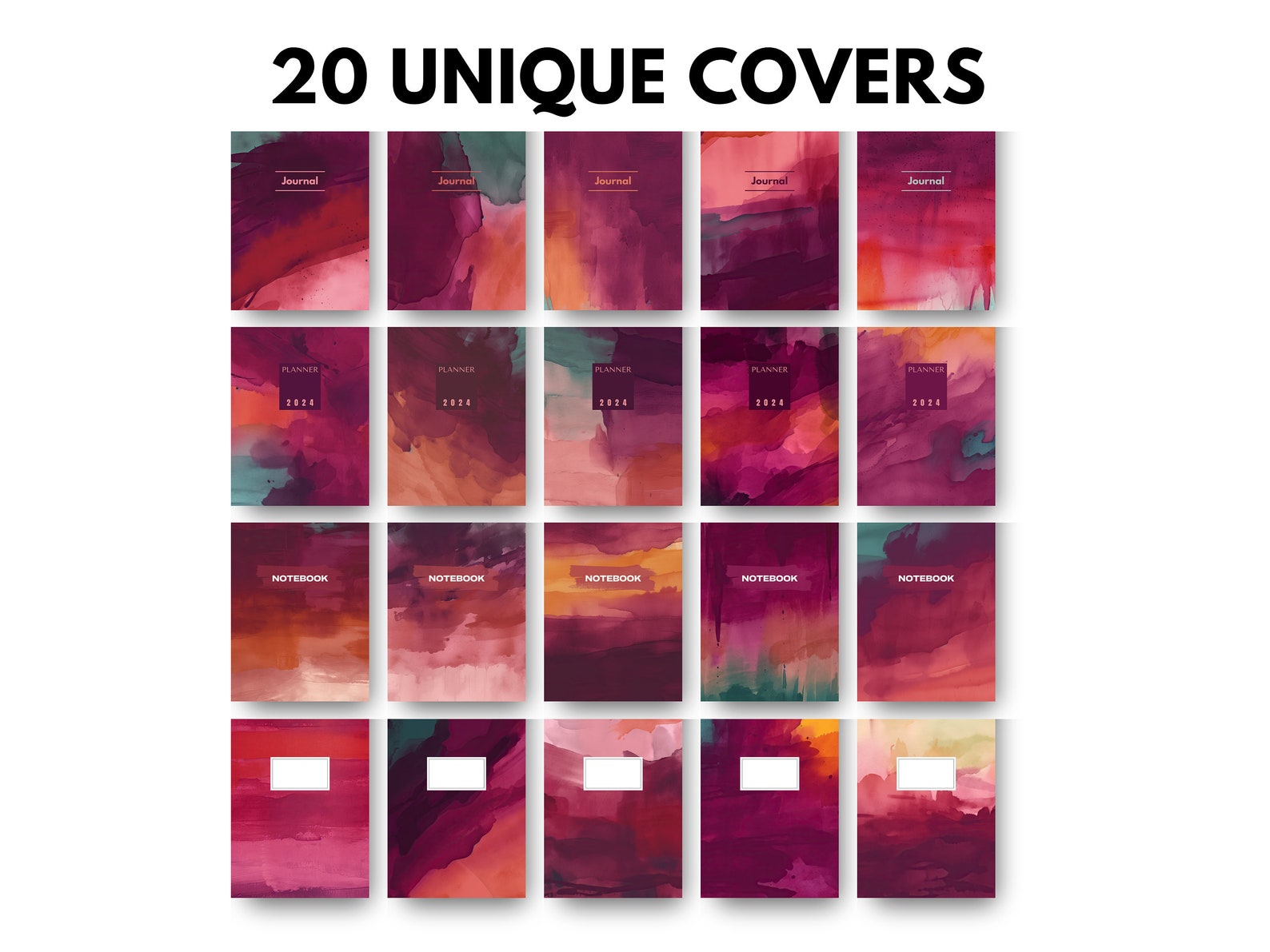 Editable Notebook Cover Bundle Goodnotes Minimalistic Canva Template