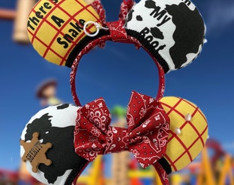 Cowboy Inspired Mouse Ears, Toy Style Headband, Woody Mouse Ears