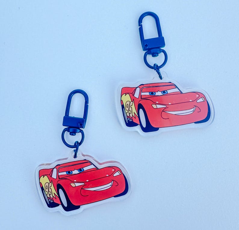 Cars Lightning Acrylic Keychain, Cars Bag Charm, Cute Keychain Etsy