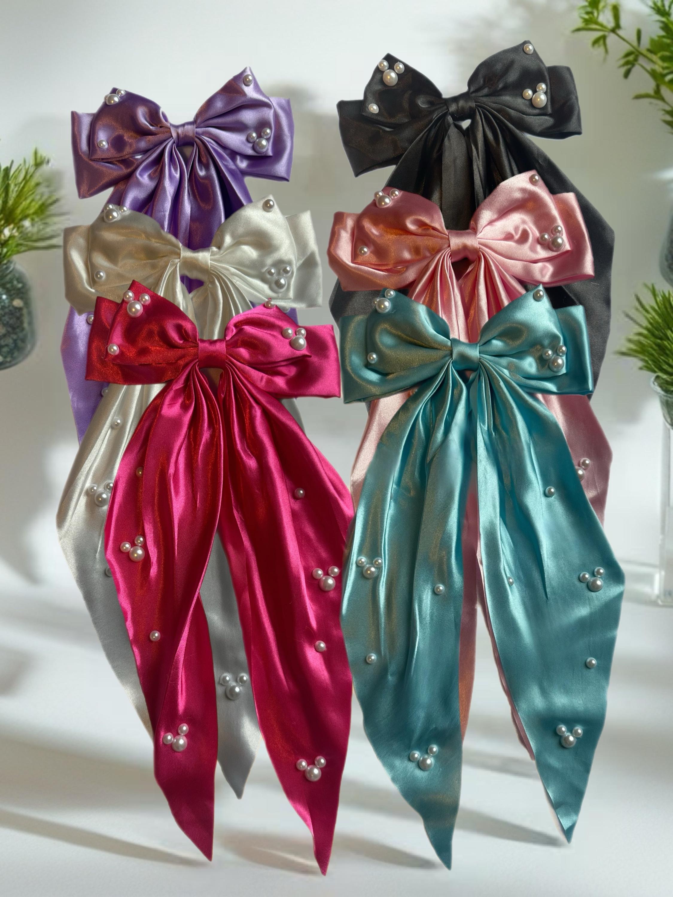 Hidden Mickey Large Satin Bow for Hair Or Bag